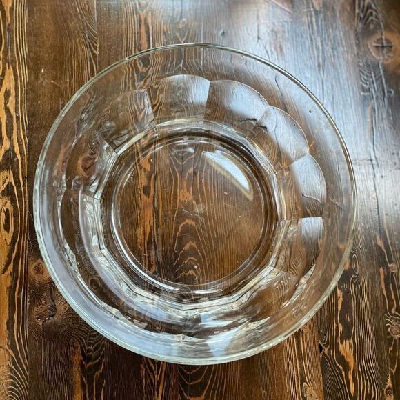 Italian Clear Large Glass Serving Bowl Marked Italy 10” Diameter - Picture 5 of 7
